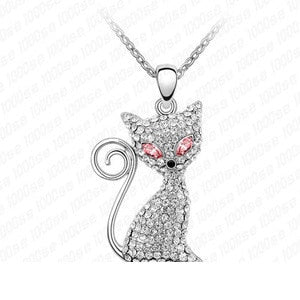 Rhinestone Cat Necklace Paw for women - virtualcatstore.com