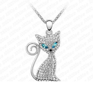 Rhinestone Cat Necklace Paw for women - virtualcatstore.com