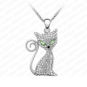 Rhinestone Cat Necklace Paw for women - virtualcatstore.com
