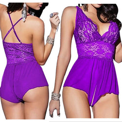 Women Lingerie Hot Erotic Sexy Teddy Lace Satin Lingerie Bodysuits Sexy Babydoll - virtualcatstore.com