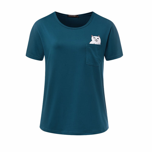 Summer European style Women T Shirt - virtualcatstore.com