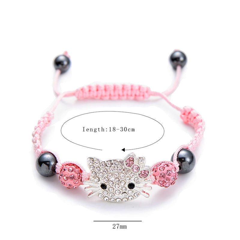 Handmade Cute Children Silver Cat Bracelet - virtualcatstore.com