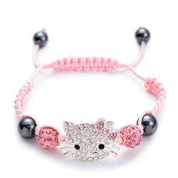 Handmade Cute Children Silver Cat Bracelet - virtualcatstore.com