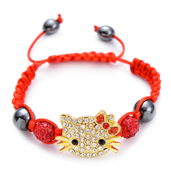 Handmade Cute Children Silver Cat Bracelet - virtualcatstore.com