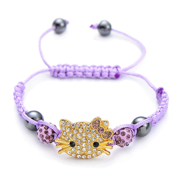 Handmade Cute Children Silver Cat Bracelet - virtualcatstore.com