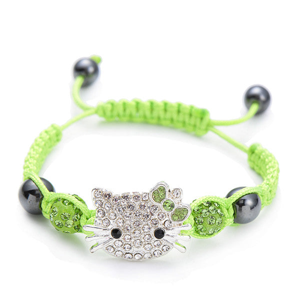 Handmade Cute Children Silver Cat Bracelet - virtualcatstore.com