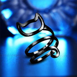 Opening Winding Wire Drawing Cat Ring - virtualcatstore.com