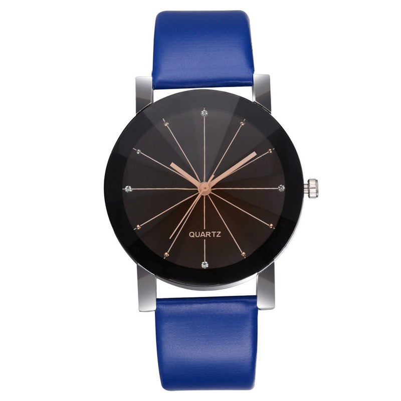 GENEVIVIA Luxury Brand Men's Watch Quartz Dial Clock Leather Wrist Watch Round Case Stainless - virtualcatstore.com