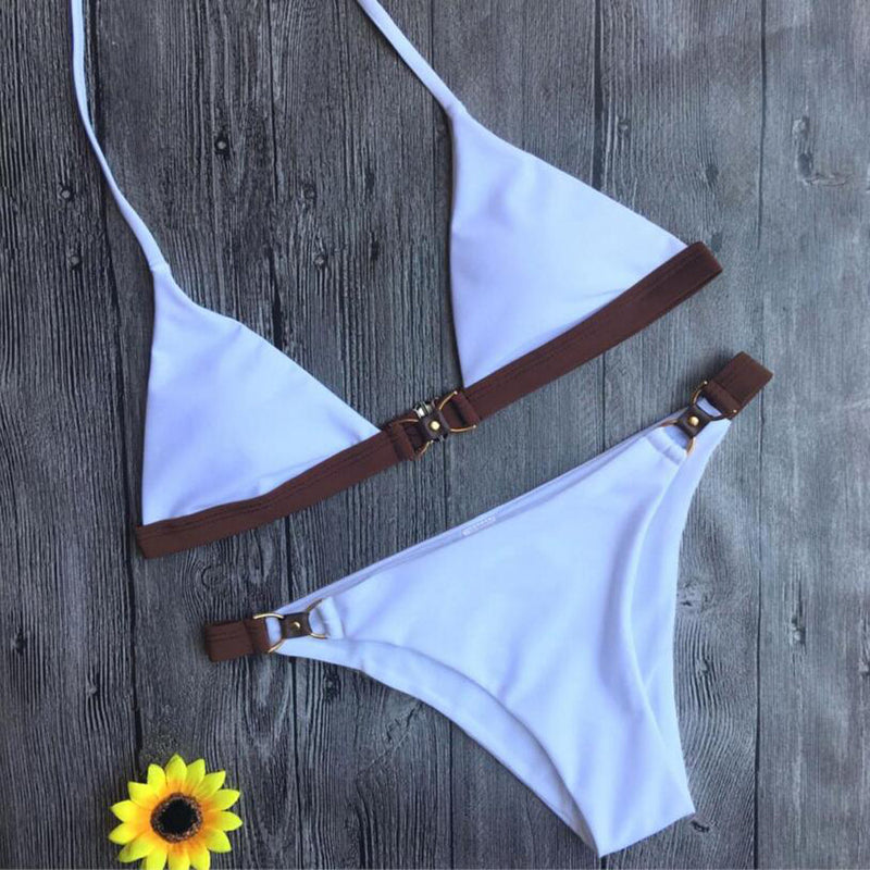 Women  Bikini Push Up Bathing Suit Buckle Bikini - virtualcatstore.com