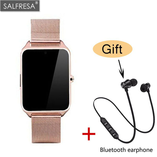 Smart Watch Men Women Metal Bluetooth Wrist Support SIM/TF Card Fashion business Wristwatch For Apple Android Phone - virtualcatstore.com