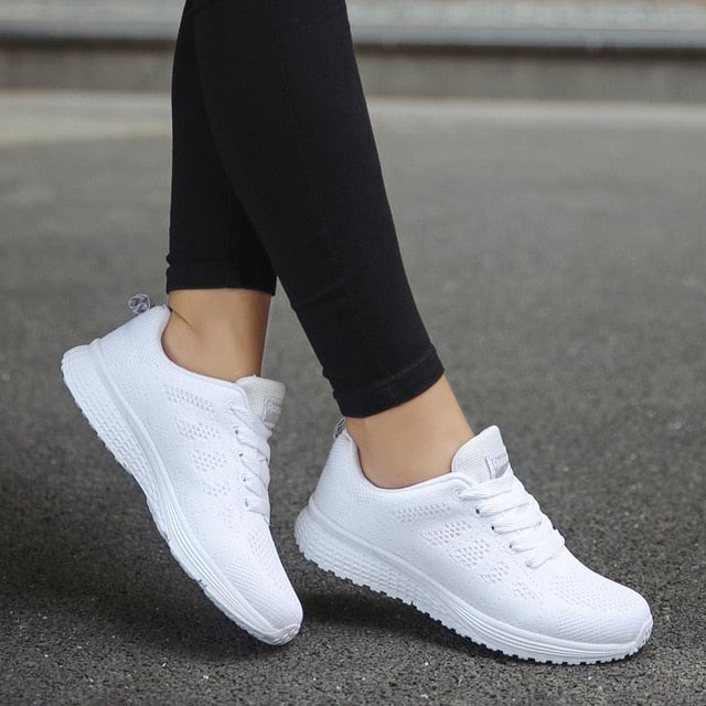 White Platform Trainers Shoes For Women - virtualcatstore.com