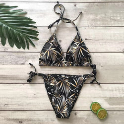 Sexy Women High Waist Bikini Micro Printed Thong Bikini Set Swimwear Beach Swimsuit Monokini Swim Wear Biquini Suit Mujer - virtualcatstore.com