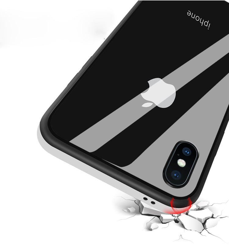 Luxury Nano Glass Phone Case For iPhone XR XS Max XS Metal Frame Back Cover For iPhone X 6 6s 7 8 Plus - virtualcatstore.com